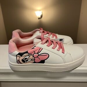 Disney Kids White and Pink Minnie Mouse Sneakers